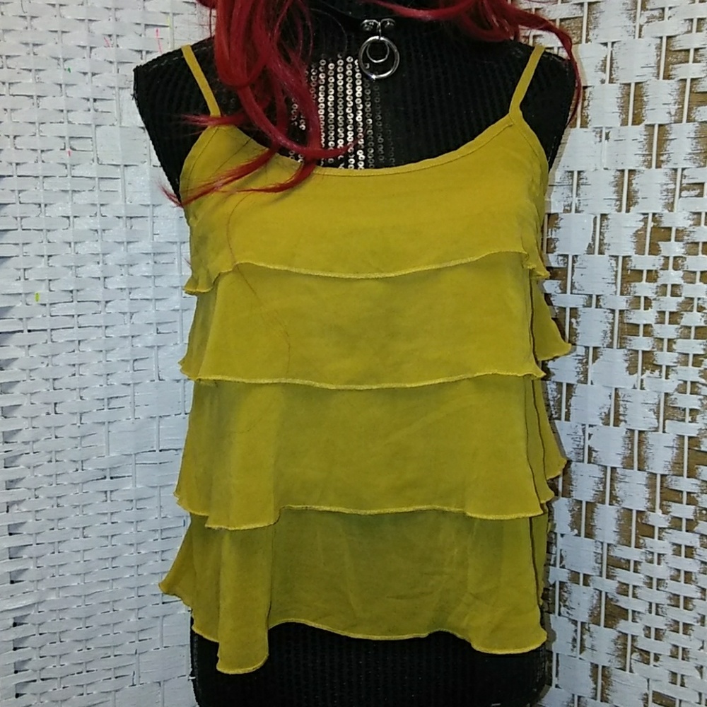 MIND CODE SHEER TANK IN MUSTARD